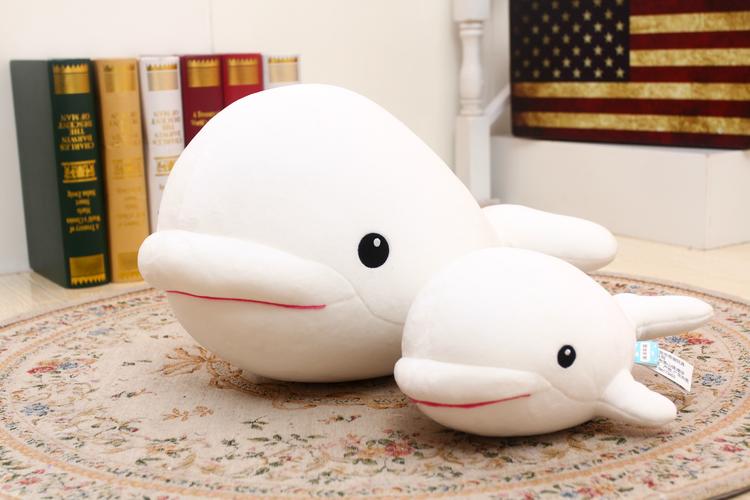 厂家直销 泡沫粒子白鲸毛绒玩具海豚公仔布娃娃创意礼物海洋联盟图片